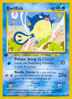 Qwilfish card from Neo Revelation, number 49/64