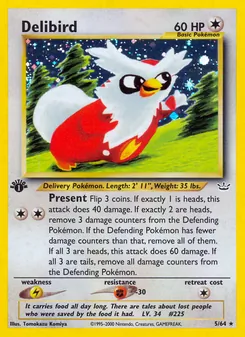 Delibird card from Neo Revelation, number 5/64