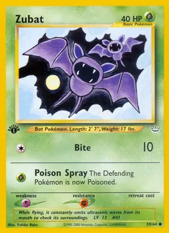 Zubat card from Neo Revelation, number 59/64