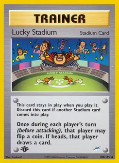Lucky Stadium card from Neo Destiny, number 100/105