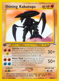 Shining Kabutops card from Neo Destiny, number 108/105