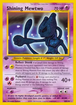 Shining Mewtwo card from Neo Destiny, number 109/105