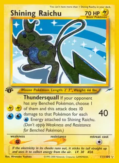 Shining Raichu card from Neo Destiny, number 111/105