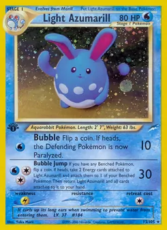 Light Azumarill card from Neo Destiny, number 13/105