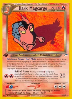 Dark Magcargo card from Neo Destiny, number 18/105