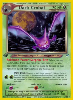 Dark Crobat card from Neo Destiny, number 2/105