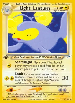 Light Lanturn card from Neo Destiny, number 23/105