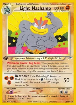 Light Machamp card from Neo Destiny, number 25/105
