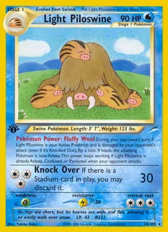 Light Piloswine card from Neo Destiny, number 26/105