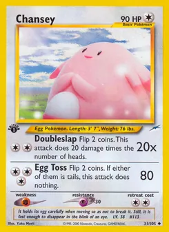 Chansey card from Neo Destiny, number 31/105