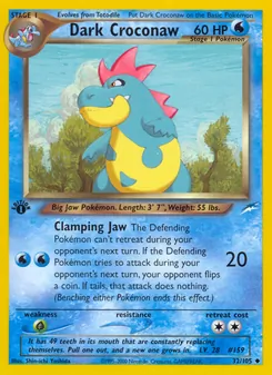 Dark Croconaw card from Neo Destiny, number 32/105
