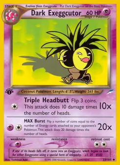 Dark Exeggutor card from Neo Destiny, number 33/105