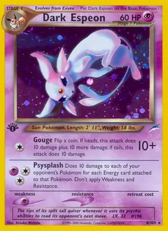Dark Espeon card from Neo Destiny, number 4/105