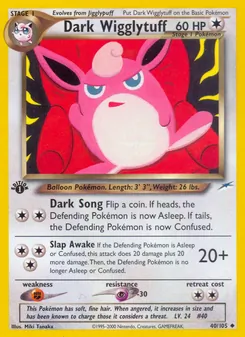 Dark Wigglytuff card from Neo Destiny, number 40/105