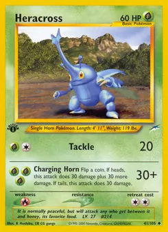 Heracross card from Neo Destiny, number 41/105