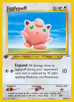 Jigglypuff card from Neo Destiny, number 44/105