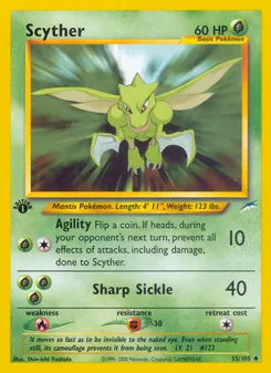 Scyther card from Neo Destiny, number 55/105