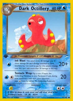 Dark Octillery card from Neo Destiny, number 62/105