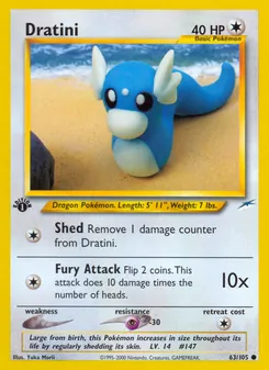 Dratini card from Neo Destiny, number 63/105