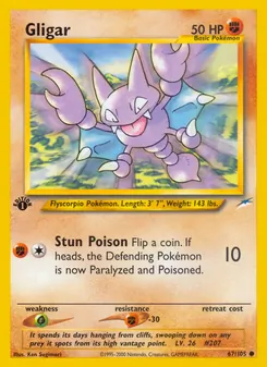 Gligar card from Neo Destiny, number 67/105