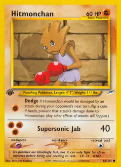 Hitmonchan card from Neo Destiny, number 69/105
