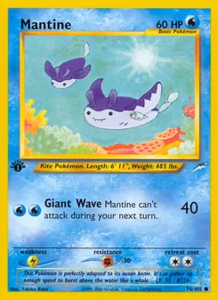 Mantine card from Neo Destiny, number 74/105