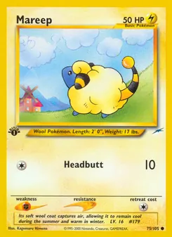 Mareep card from Neo Destiny, number 75/105