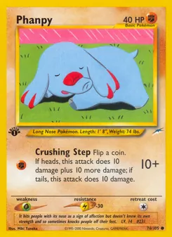 Phanpy card from Neo Destiny, number 76/105