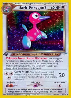Dark Porygon2 card from Neo Destiny, number 8/105