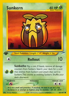 Sunkern card from Neo Destiny, number 83/105