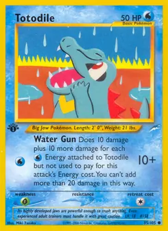 Totodile card from Neo Destiny, number 85/105