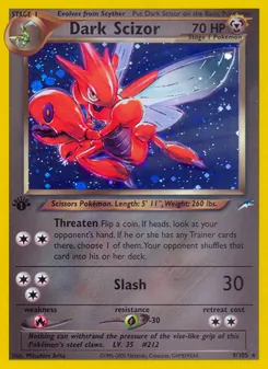 Dark Scizor card from Neo Destiny, number 9/105