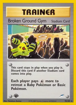 Broken Ground Gym card from Neo Destiny, number 92/105