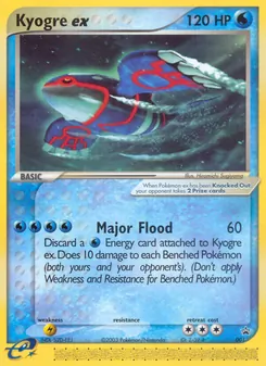 Kartu Kyogre ex dari Nintendo Black Star Promos, nomor 1/40