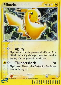 Kartu Pikachu dari Nintendo Black Star Promos, nomor 12/40