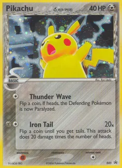 Kartu Pikachu δ dari Nintendo Black Star Promos, nomor 35/40