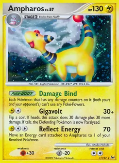 Ampharos card from Platinum, number 1/127
