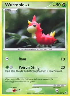 Wurmple card from Platinum, number 103/127