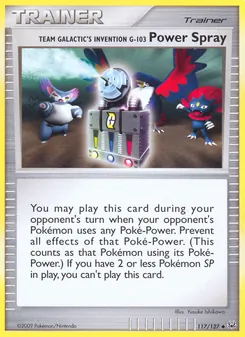 Team Galactic's Invention G-103 Power Spray card from Platinum, number 117/127