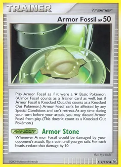 Armor Fossil card from Platinum, number 119/127
