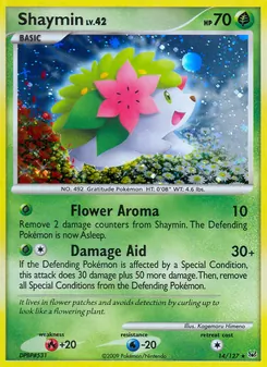 Shaymin card from Platinum, number 14/127