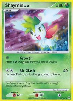 Shaymin card from Platinum, number 15/127