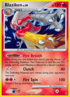 Blaziken card from Platinum, number 3/127