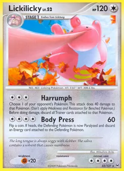 Lickilicky card from Platinum, number 33/127