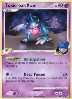 Toxicroak G card from Platinum, number 40/127
