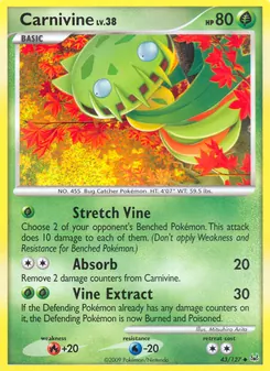 Carnivine card from Platinum, number 43/127