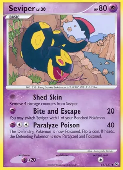 Seviper card from Platinum, number 61/127