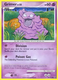 Grimer card from Platinum, number 75/127