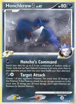 Honchkrow G card from Platinum, number 77/127