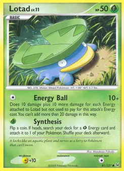Lotad card from Platinum, number 81/127